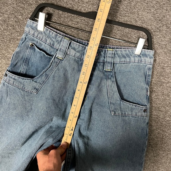 Y2K Baggy Jorts ALAB Mens Deep Pockets Skate Short Embroidered Star Graphic Blue - Picture 8 of 13